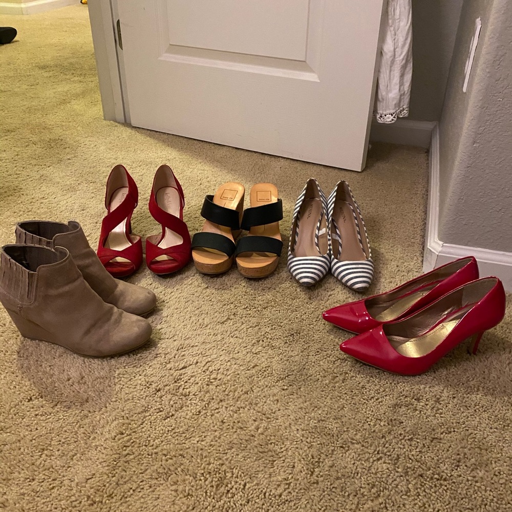 Mixed heels/booties/wedges. 6.5 and 7 ALL FOR $50